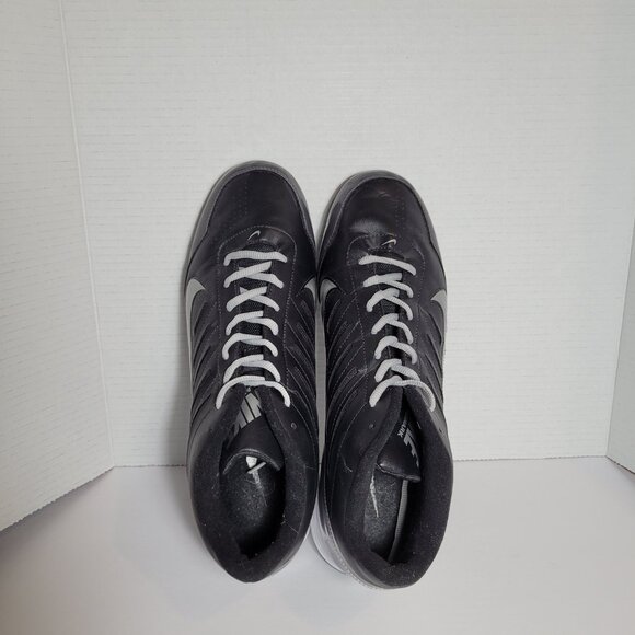 Nike Land Shark 3/4 Black Silver Tornado Football Cleats 511292-009 Mens Size 13 - Picture 8 of 10